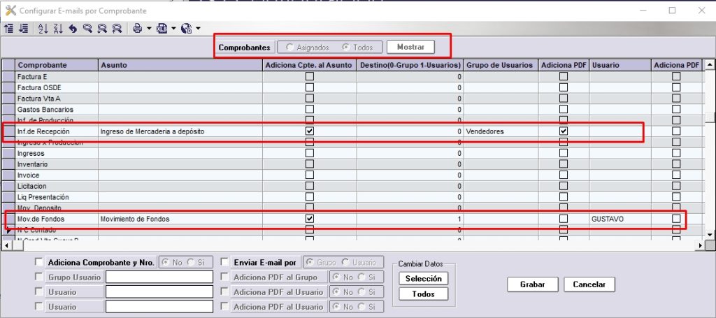 11 4 Configuración de Mails por Comprobante Manual de Usuario ISIS